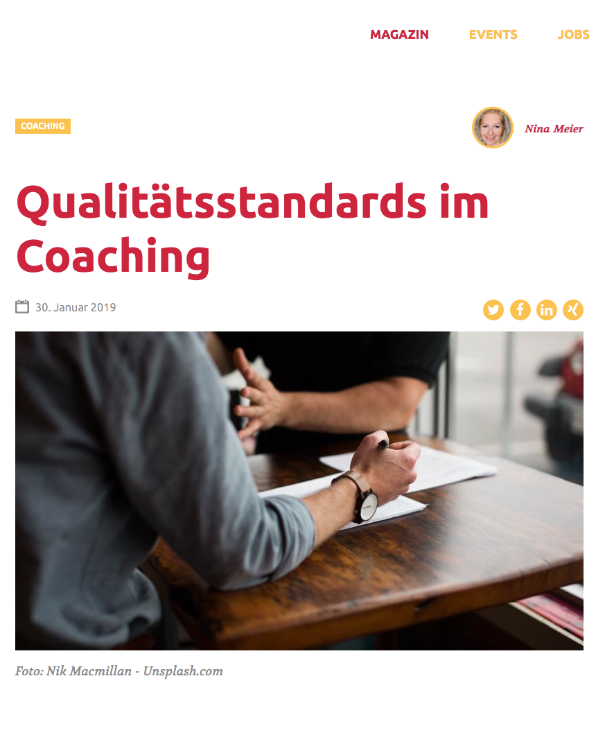 Veröffentlichung von Nina Meier aus Hamburg zu Coaching, Führung und Kommunikation.